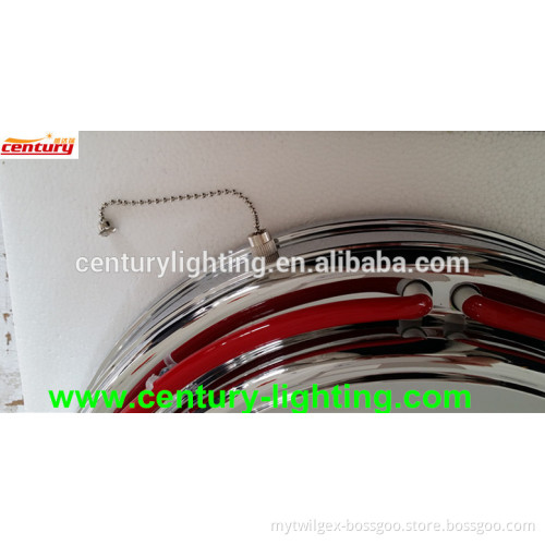 custom neon clock with chromed shell